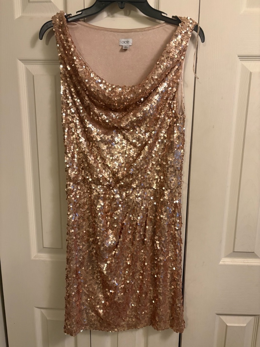 Cache Rose Gold Sequin Mini Dress
